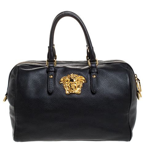 versace boston bag vitello|Authentic Versace Collection Black Boston Satchel .